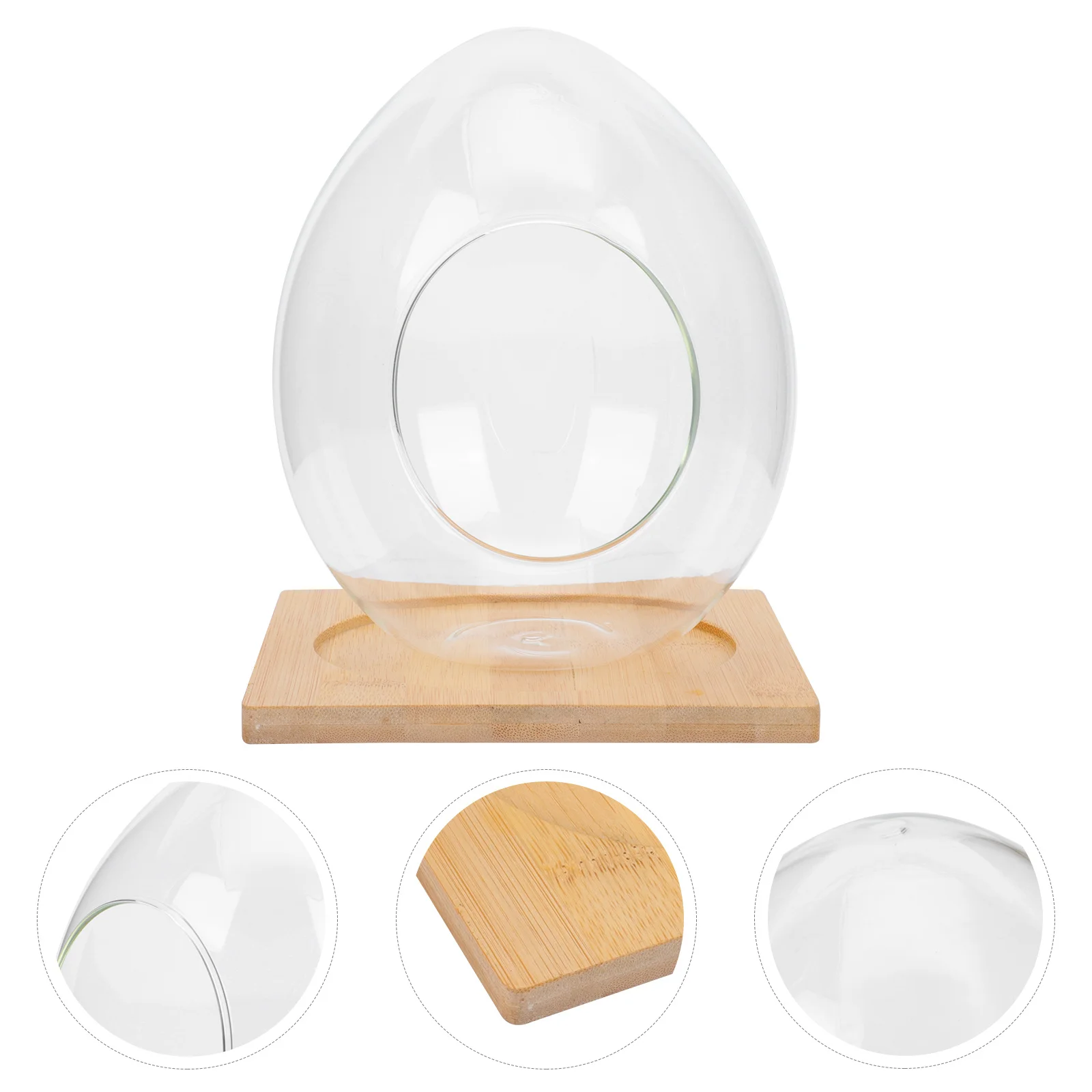 

1 set 1 Set Egg-Shaped Ecological Bottle Glass Diy Terrarium For Succulent Hydroponic Plants Desktop Micro Landscape Home Decor