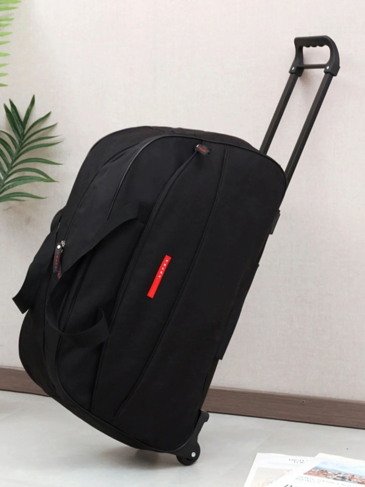 Unisex 24 Inch Travel Bag with Pull Rod Large Capacity Short Trip Waterproof Luggage Bag Fashionable Trending Oxford Cloth Ba...