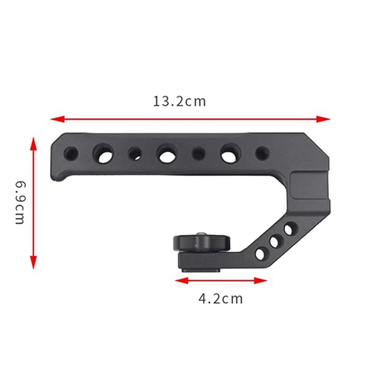 Universal DSLR Camera Rig Top Handle 3 Cold Shoe Adapter Mount for LED Light Microphone Metal Handle