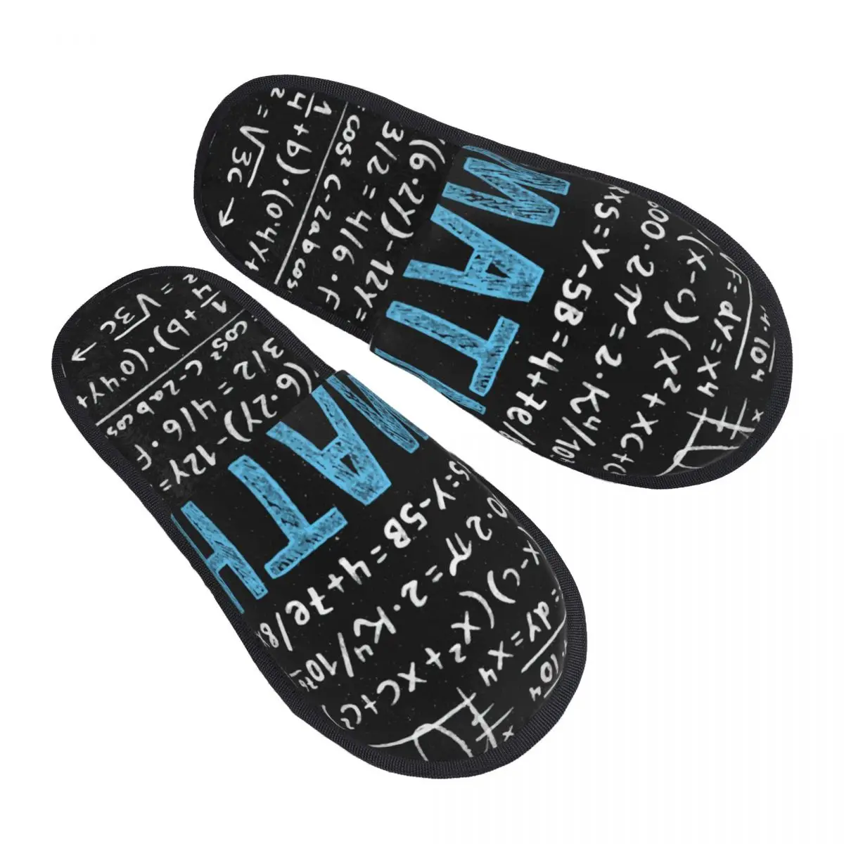 

Math Background Slipper For Women Men Fluffy Winter Warm Slippers Indoor Slippers