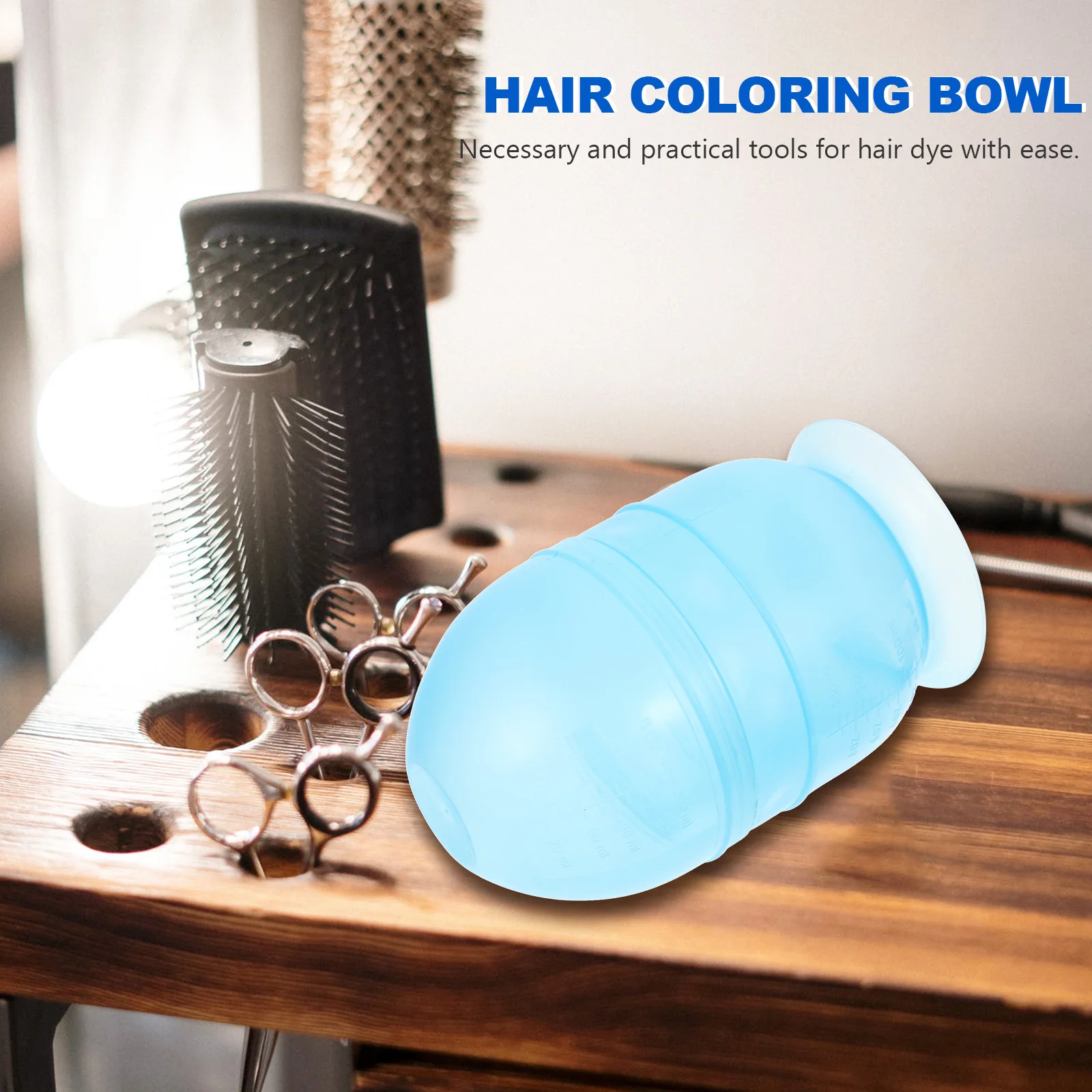 Necessary Hair Dye Bowl Blue Plastic Mixing Cup for Home Salon Use with Scale Markings for Accurate Dye