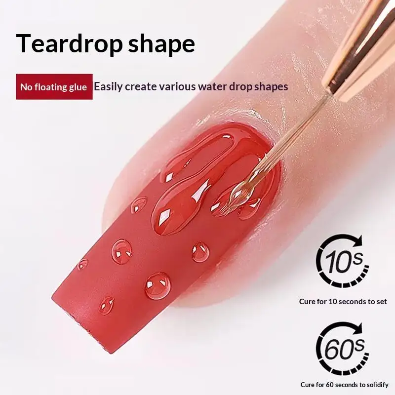 3D Water Droplet Nail Art Gel for Long-Lasting High-Transparency Manicures and Designs