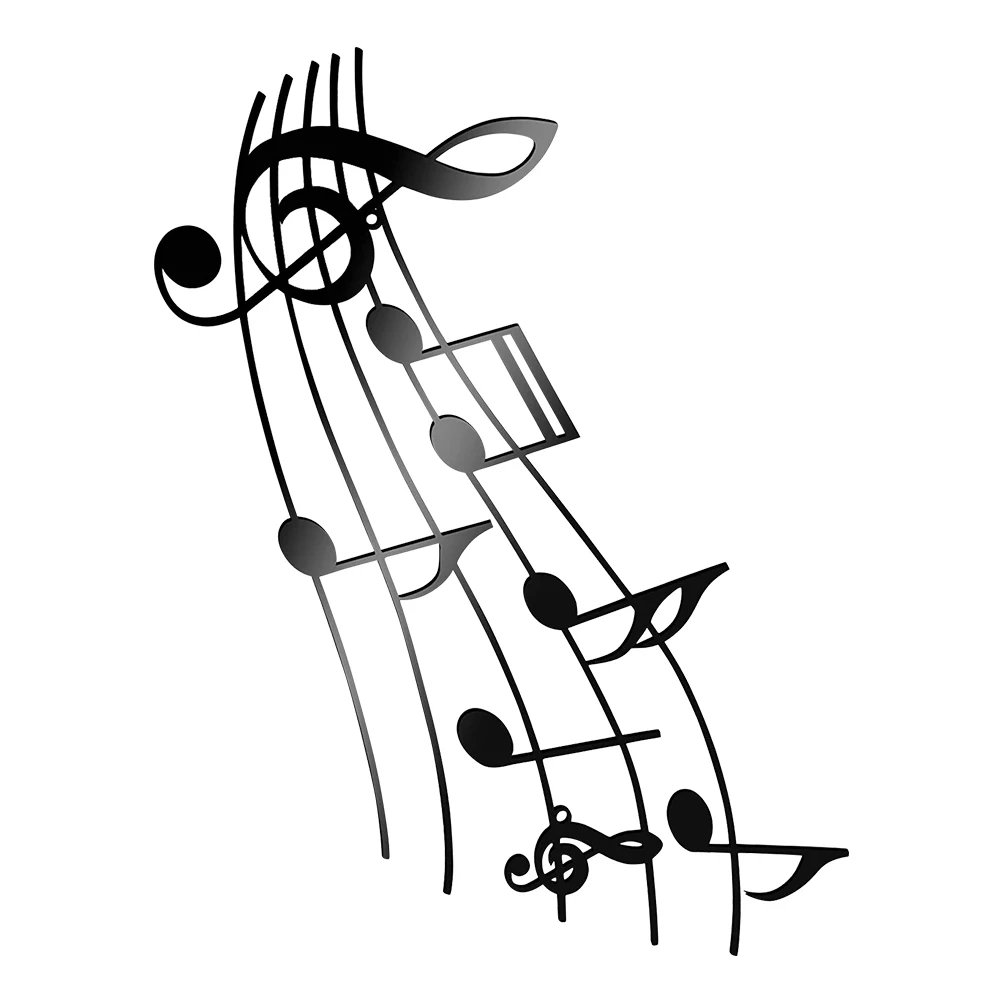 

Musical Note Wall nament Exquisite Iron Decor Black Backdrop Home Office Furniture Festival Gift Elegant Design
