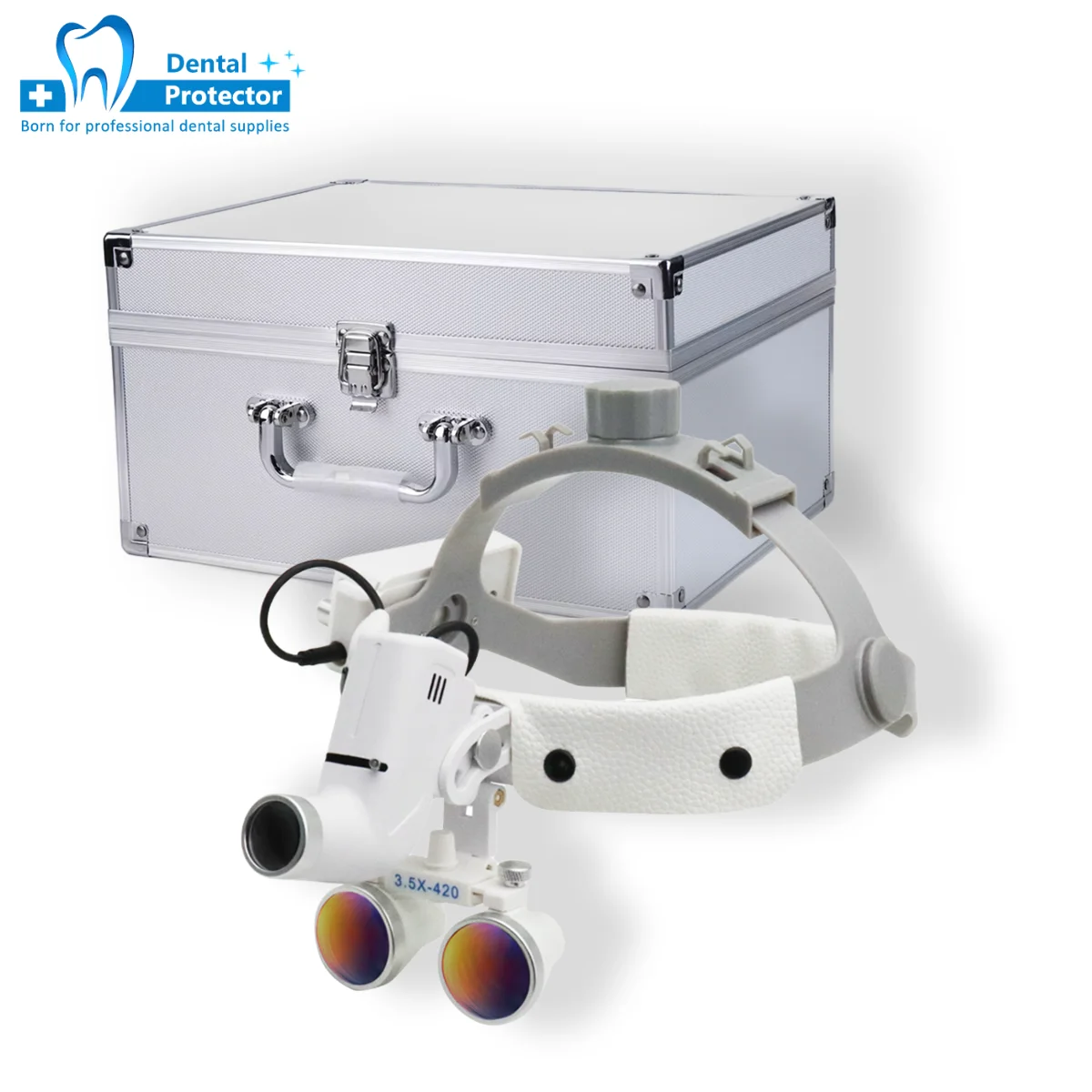 Surgical Headlight Spotlight Brightness Spot Adjustable Dental Headlamp Oral Lamp For Dentist 2.5X/3.5X magnifying glass