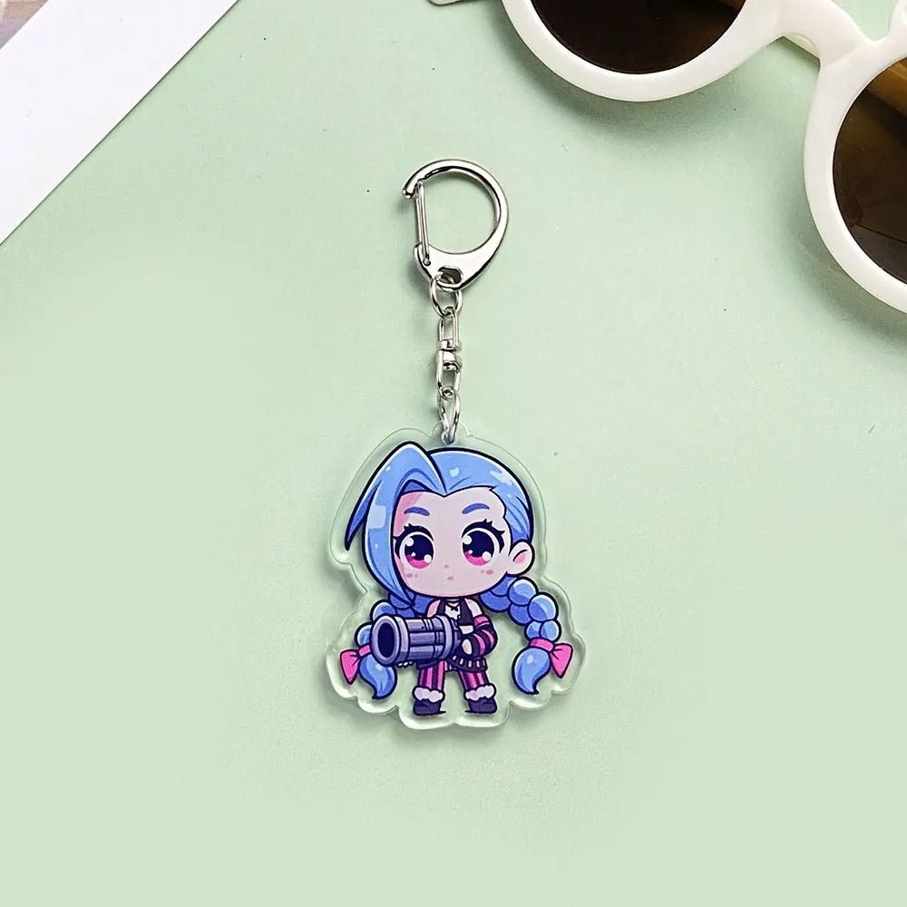 ألعاب تنافسية Jinx سلسلة مفاتيح مصنوعة من الأكريليك إكسسوارات حقيبة ساحرة حقيبة ظهر مضحكة قلادة خاتم مفتاح شعبي هدايا للأصدقاء #6