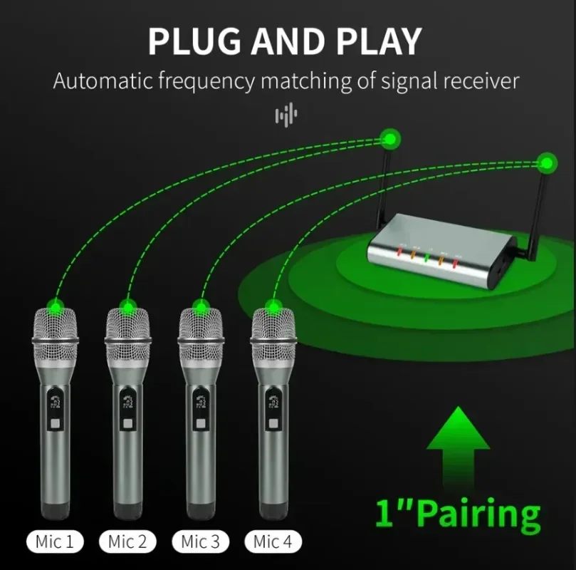One to four wireless microphone family KTV stage performance wedding host UHF microphone U-F4600