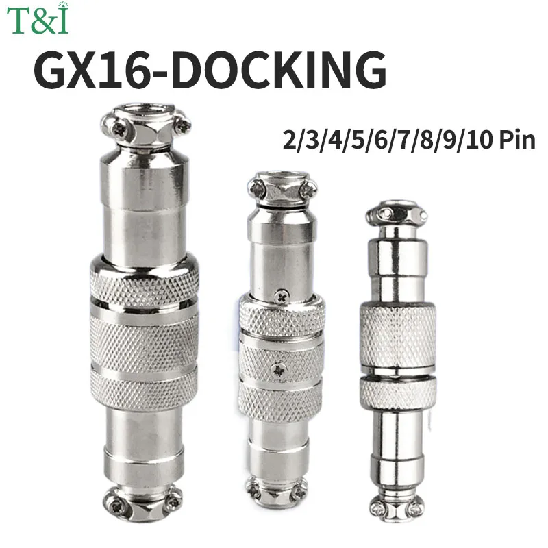 1Set GX16 2/3/4/5/6/7/8/9/10 Pin Male&Female Docking Aviation Plug&Socket Circular Waterproof Thread Butt Joint Connector 