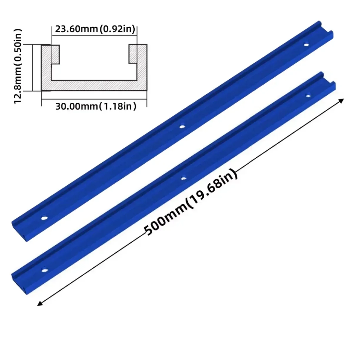 2er-Pack Holzbearbeitungs-T-Schienen, Hochbelastbare Aluminium-Gehrungsschienen für Frästische, Sägeleisten, Vorrichtungen und Klemmsysteme – Detail 15