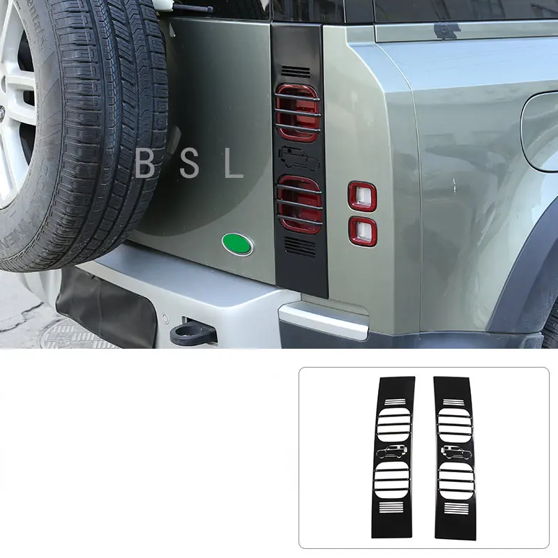 

Car Rear Brake Light Wide Indicator Light Metal Protective Net Cover Car Accessories For Land Rover Defender 110 2020-2021