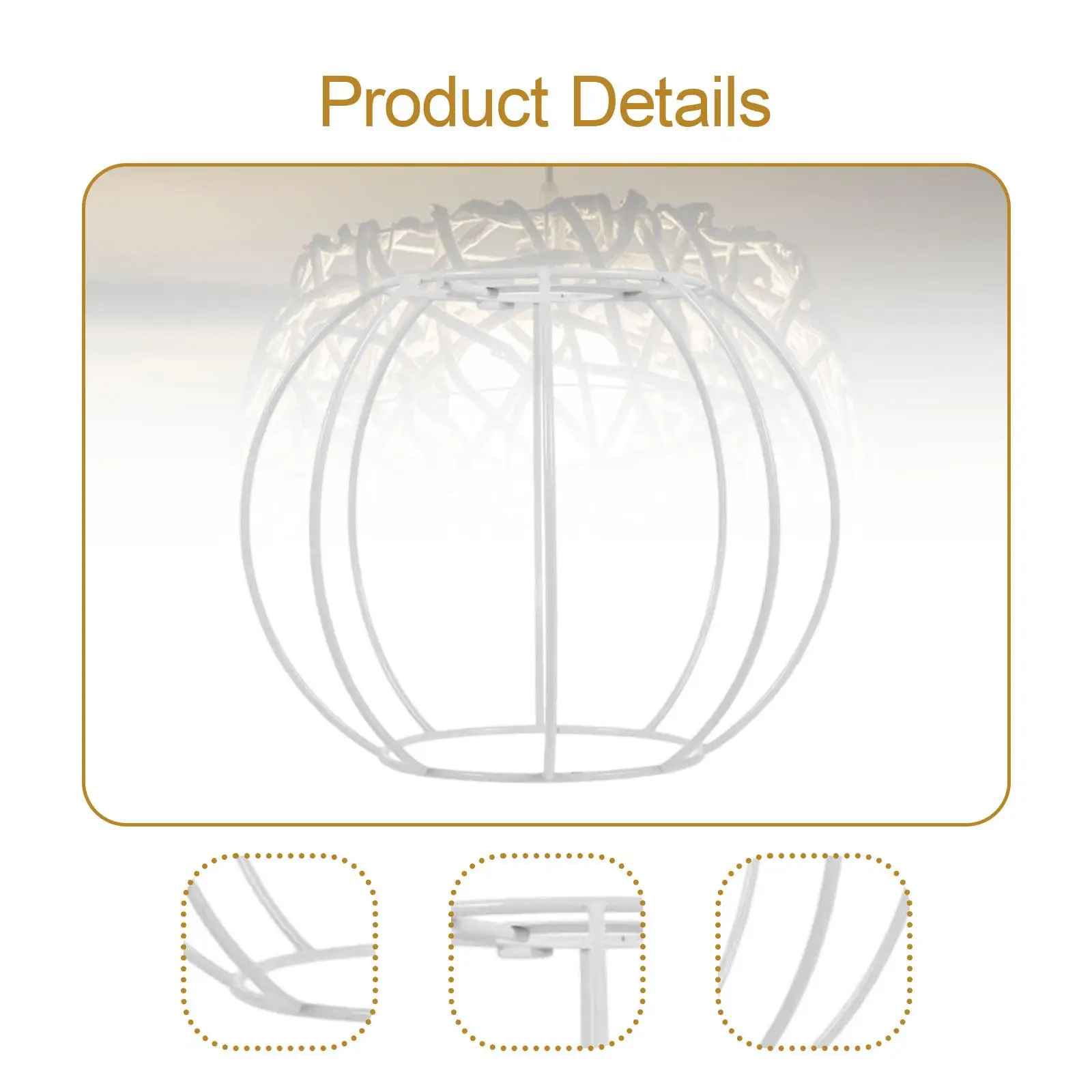 Iron Lampshade Frame Wire DIY Lamp Shade Holder Decorative Bulb Guard for Table Pendant Light Home Decor Projects