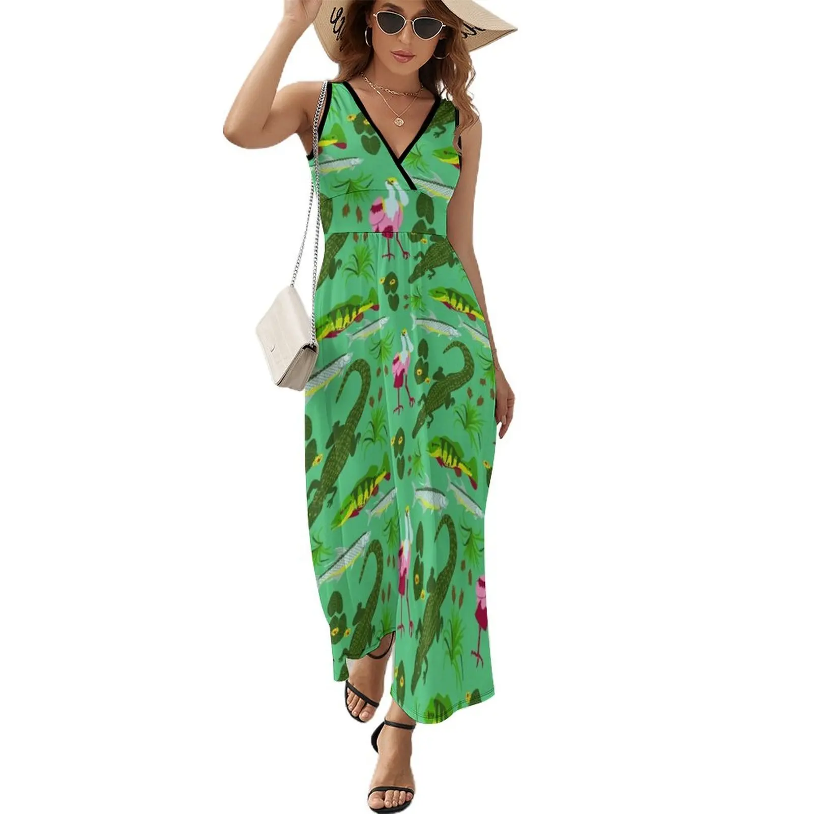 

Everglades Wetland Print Sleeveless Dress evening dresses women women evening dress