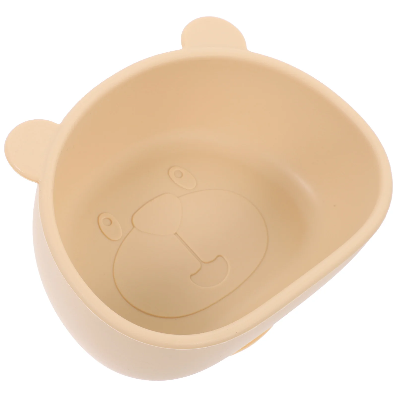 Suckers Suction Cup Food Bowl Kids Cable Plate Beige for Baby Toddler Silicone Infant Child