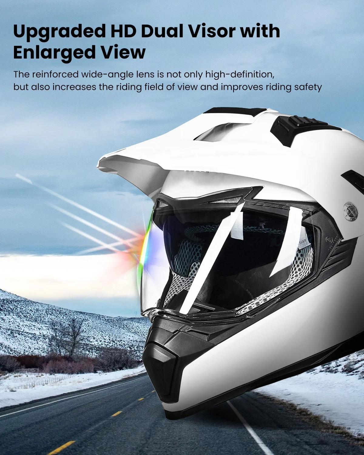 Full Face Helmet Sun Visor Dirt Bike ATV Motocross Casco DOT Certified Model 606V ILM Off Road Motorcycle Dual Sport Helmet