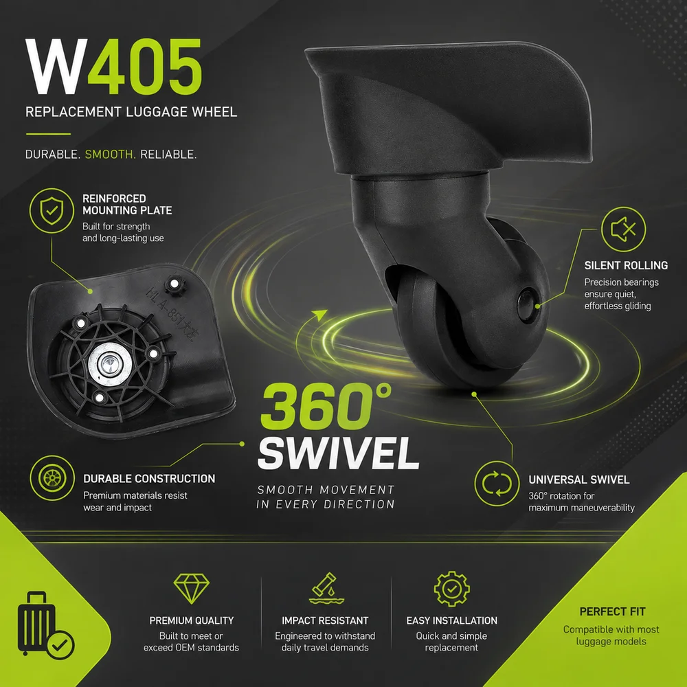 Silent Replacement Luggage Wheels - Roda Pengganti Untuk Koper Samsonite 80T