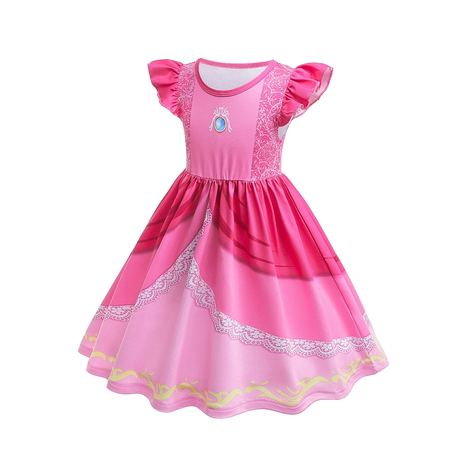 Carnival Game Movie Luigi Brothers Princess Peach Dress for Girls Halloween Children Cosplay Party Costume da idraulico Super Bros