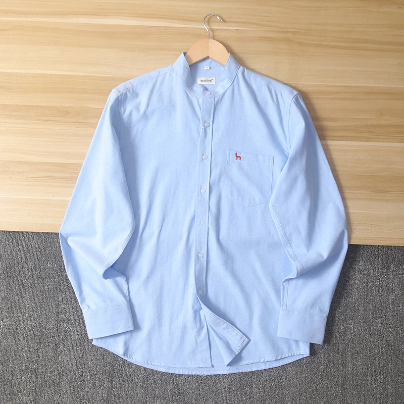 High Densi из чистого хлопка, ткань быка, длинный све, мужской утюг, весенне-осенний воротник-стойка, цвет, универсальный, моющийся