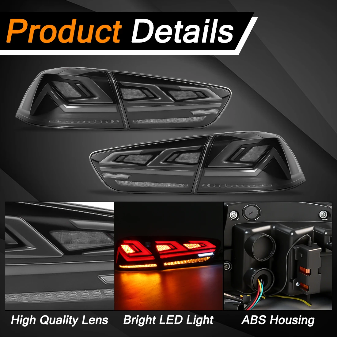 LED Tail Lamp For Mitsubishi Lancer Evo X 2008-2018 Rear Tail Light Assembly Brake Reversing Light Turn Signal App Control 12V
