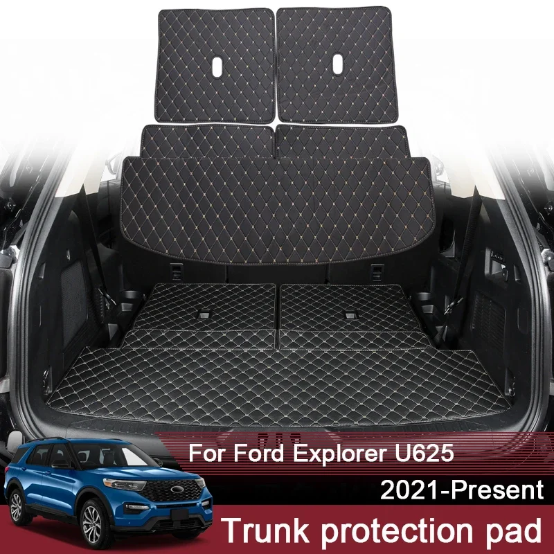 

1 шт. автомобильный Стайлинг на заказ задний коврик в багажник для Ford Explorer U625 2021-настоящее время кожаный водонепроницаемый автомобильный грузовой коврик аксессуар
