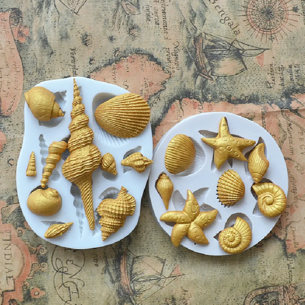 Conch Shell Starfish Ocean Themed Silicone Mold Cake Chocolate Candy Making Mold Essential Mold For Home Baking