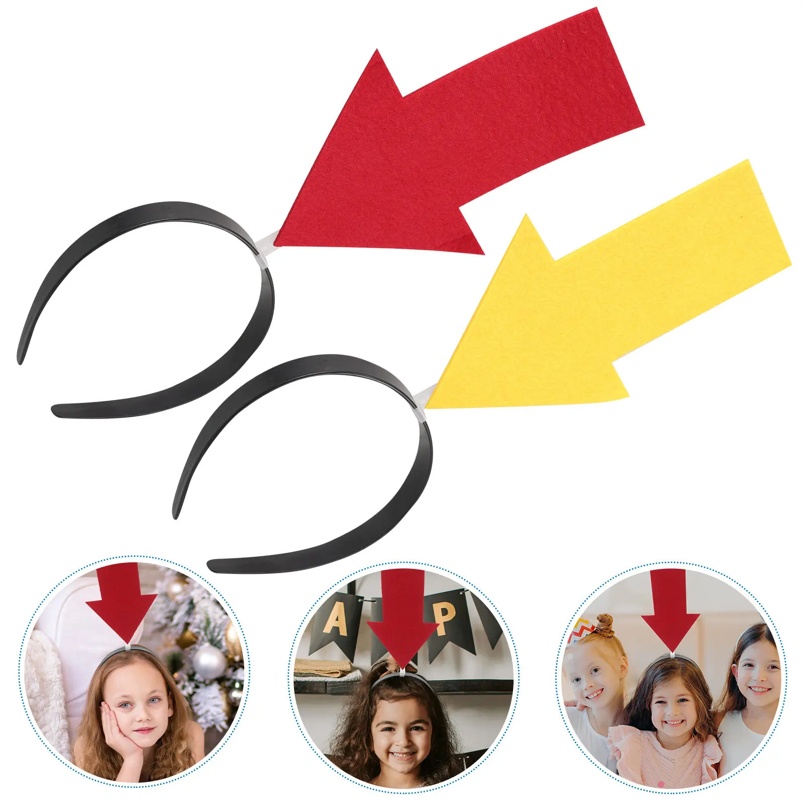 

2 шт. повязки на голову в виде стрел, легкие и удобные, для вечеринок, косплея, фестивалей, аксессуар для волос, оригинальная повязка на голову