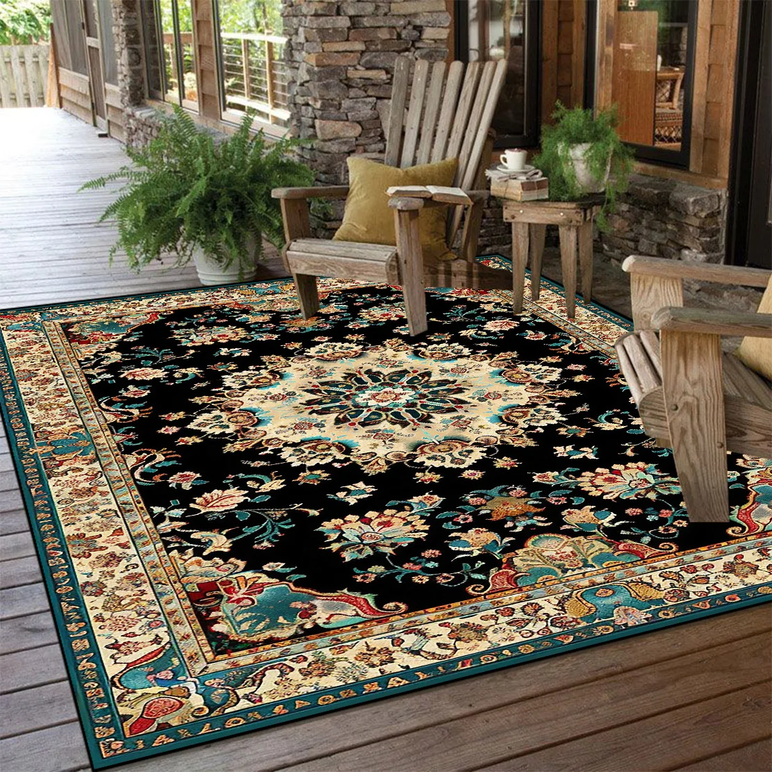 Vintage Persian Rugs for Living Room Decoration Home Coffee Table Anti-slip Soft Floor Mat Bedroom Lounge Carpet Alfombras Kовер