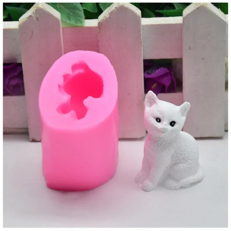 Molde de vela de silicona 3D, Animal PEQUEÑO, oveja, gato, ratón, herramientas para hornear pasteles de Chocolate hechas a mano, suministros para hacer resina de yeso y jabón DIY