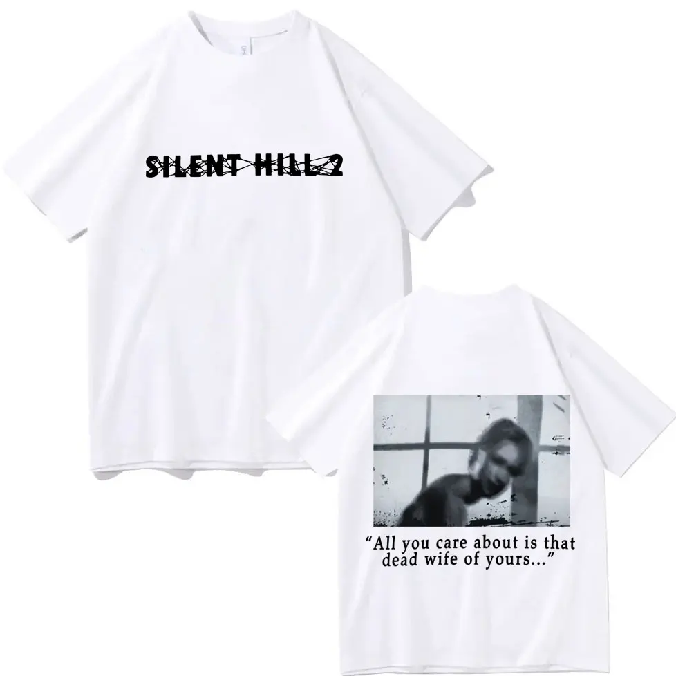 Silent Hill 2 Double Sided Print T-shirt Men Women Clothing Fashion Vintage T-shirts High Quality Cotton Short Sleeve T Shirts - Image 2