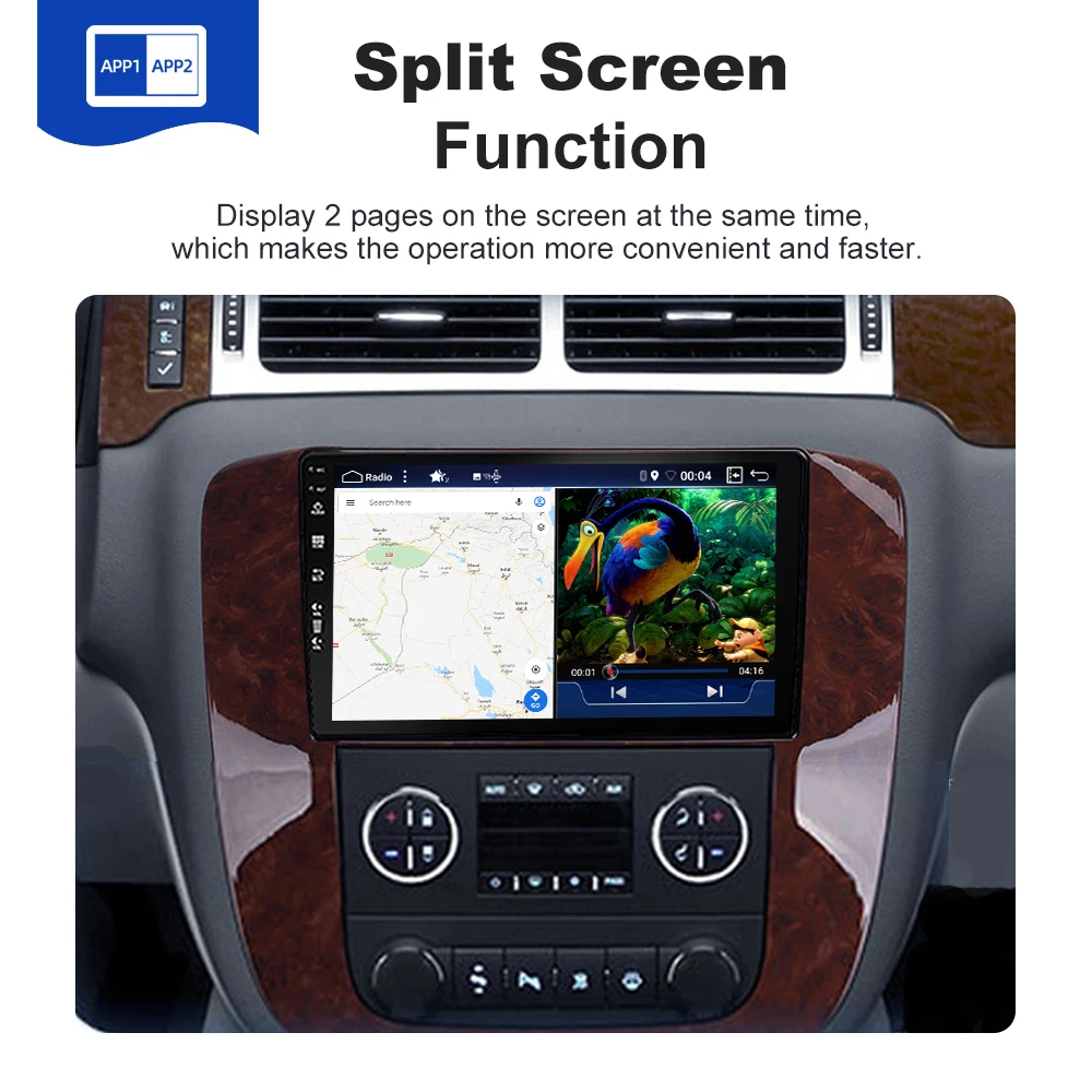 8+256GB Carplay Android 12 2 Din Auto Radio For GMC Yukon Chevrolet Tahoe Suburban 2006-14 Car Multimedia Player GPS Navigation