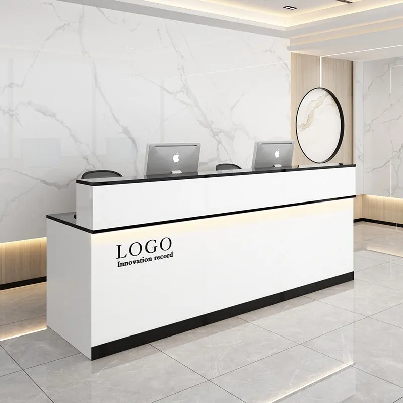 Modern Minimalist Reception Desks Display Company Small Aesthetic Reception Desks Simple Design Mostrador Commercial Furniture
