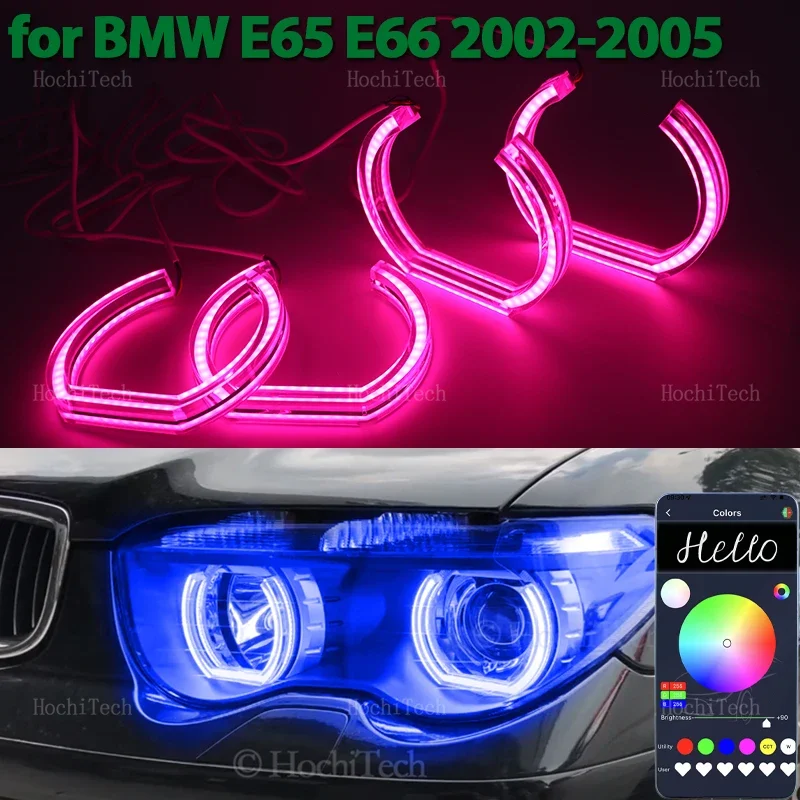 

RGB Multicolor DTM style Crystal LED Angel Eyes Ring Lamp for BMW 7 series E65 E66 Pre-facelift 745i 745Li 760Li 760i 2002-2005