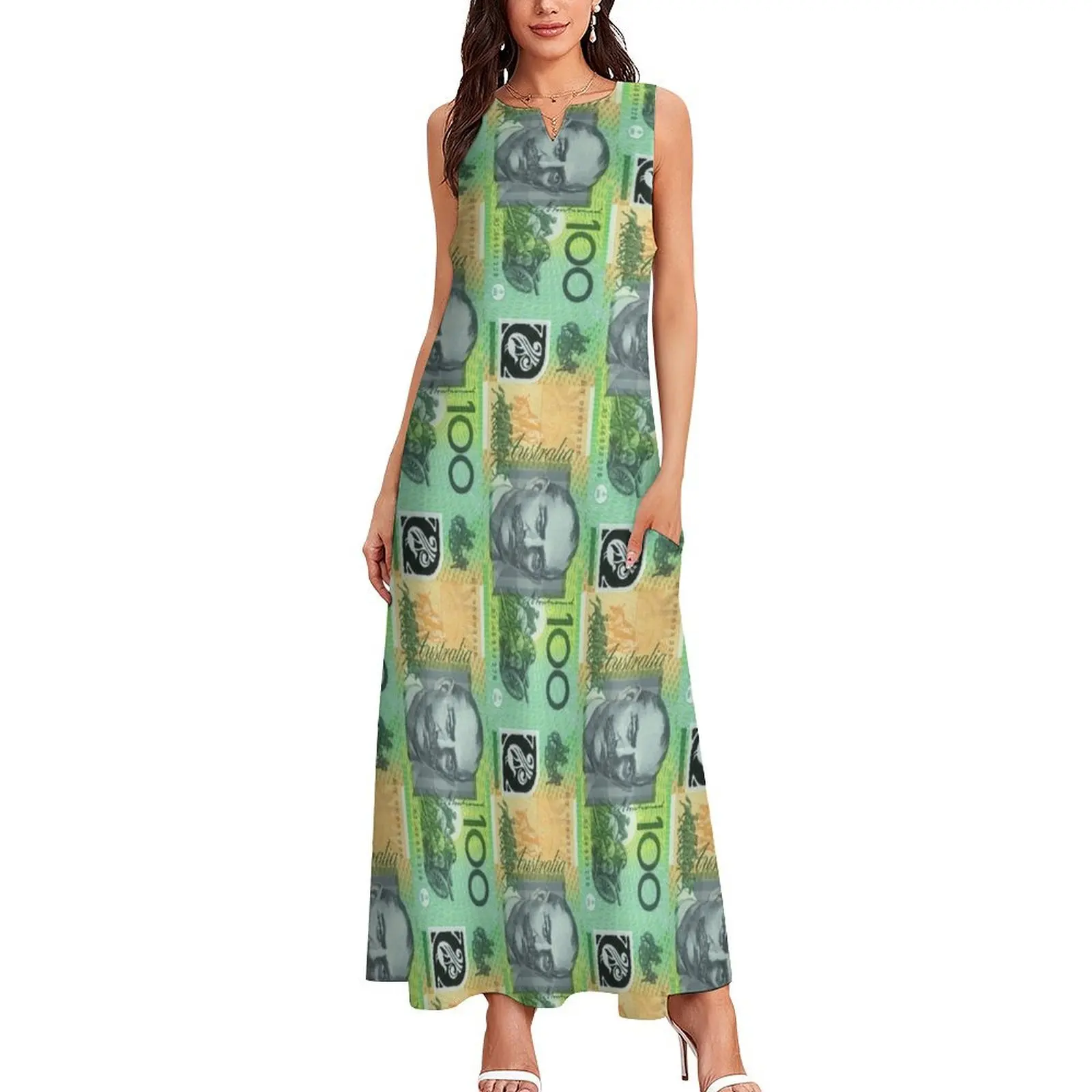 Hundred Dollar Note Long Dress Party dresses for women clothes for women Dress