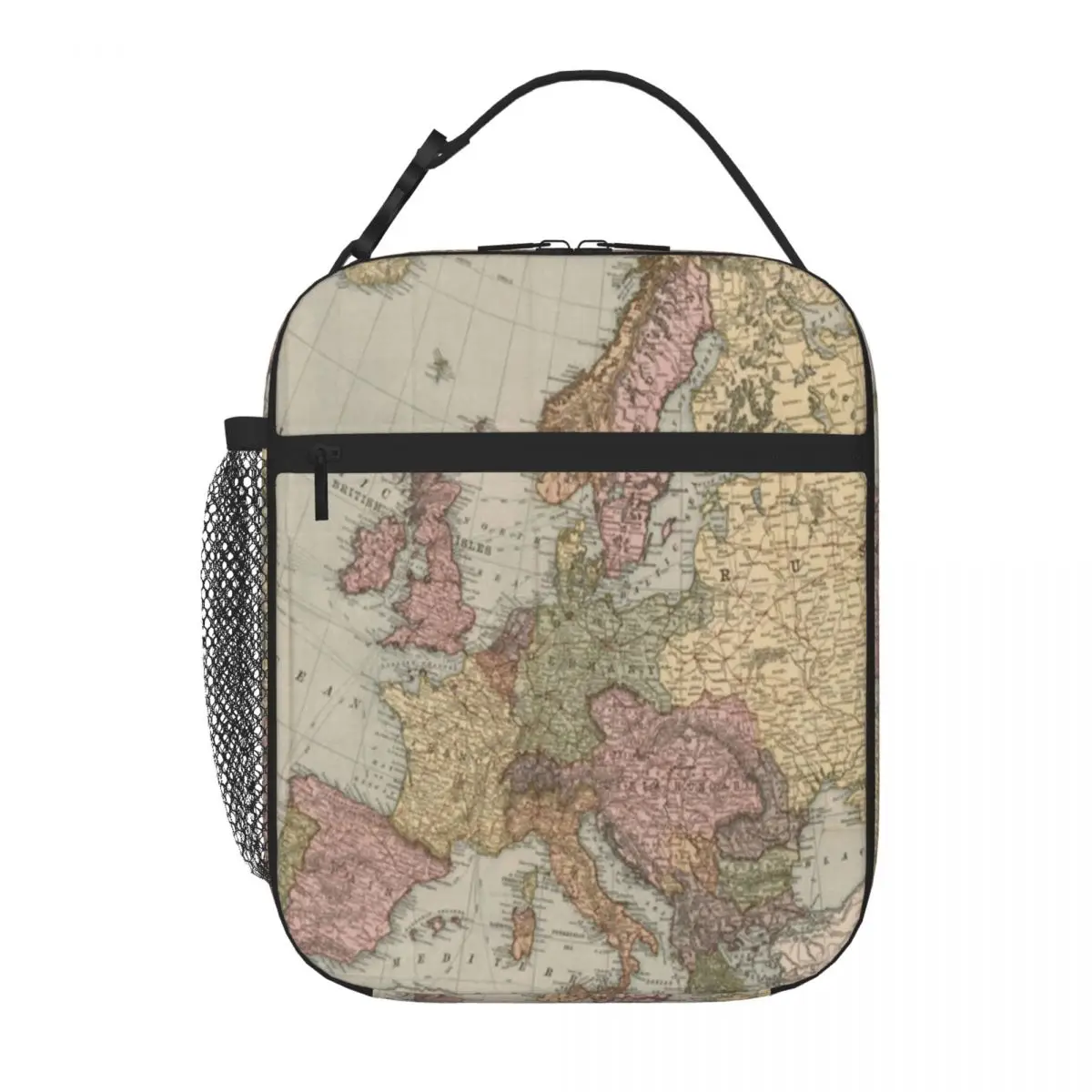 Hot Sale WWI Silk Escape Map Home Products Plant Print Lunch Bag Office To-Go Insulated Snack Tote