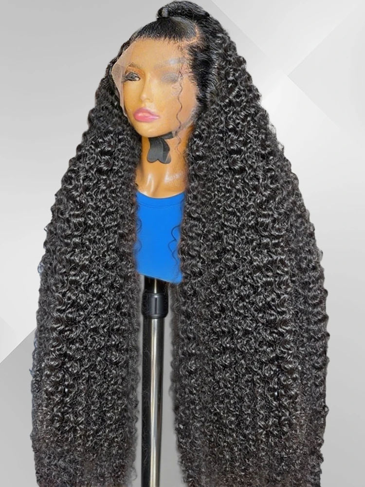 Wig Rambut Asli Keriting 300% Hd 13x4 13x6 Lace Deep Wave Frontal Wig Rambut Asli Brasil Keriting Water Wave Wig Untuk Wanita