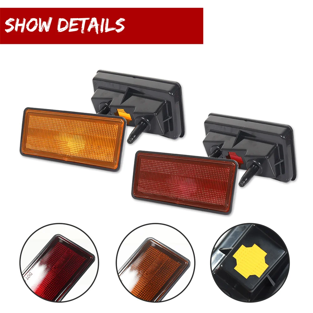 Front / Rear Bumper Fender Side Marker Light Parking Light Housing Shells Kit For Chevy Corvette C3 1974-1979 No Bulbs / Socket