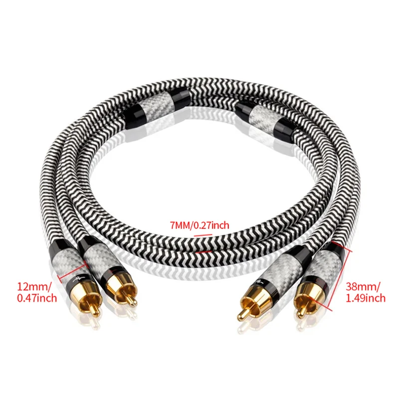 YYAUDIO 2RCA To 2RCA Interconnect Cable For Amplifier DAC TV DVD High-Performance Premium Hi-Fi Audio Cable HiFi RCA Audio Cable