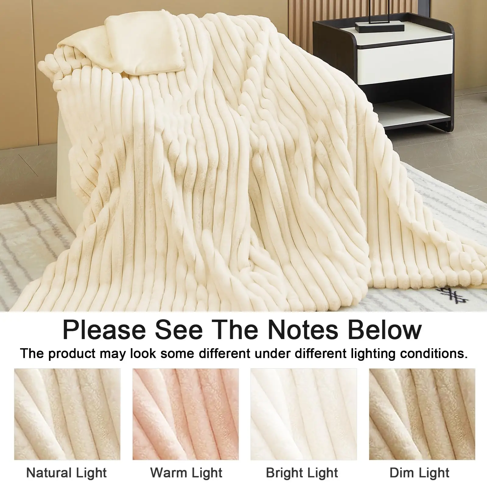 بطانية مريحة ناعمة ودافئة جمالية للأريكة بطانية كبيرة منفوشة متعددة الاستخدامات لغرفة النوم والأريكة والسفر والأطفال والتخييم #4