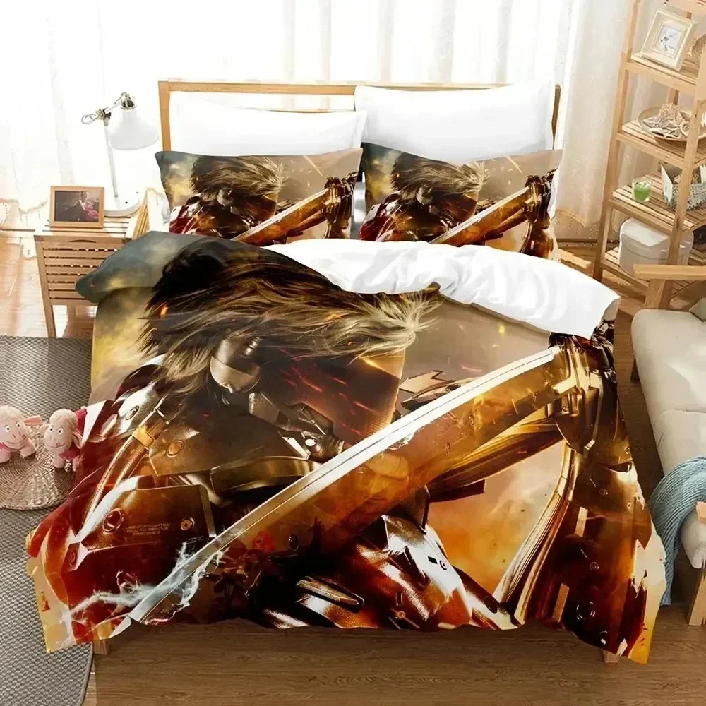 Juego de cama de Metal Gear Rising Revengeance, funda de edredón, funda de almohada, edredón tamaño King Queen, funda nórdica para niños y adultos