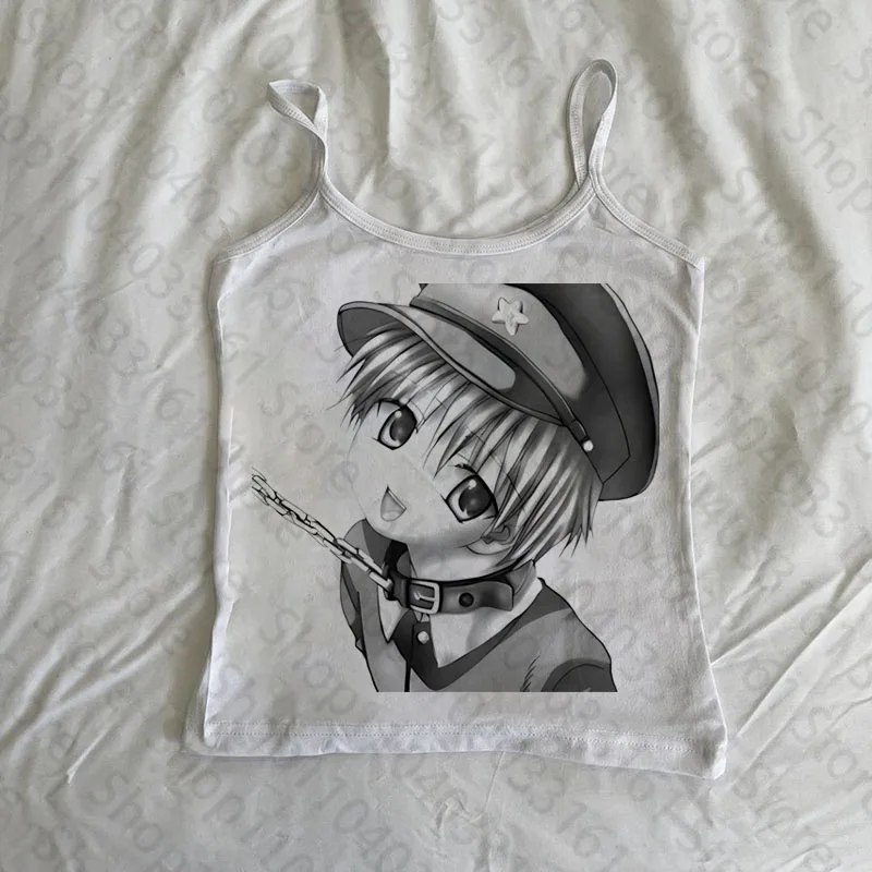 2000s Vintage Fairycore Sexy Corset Grunge Tank Y2k Style Print Cool Girls Tank Tops Sleeveless Women Gothic Punk Crop Emo Girls
