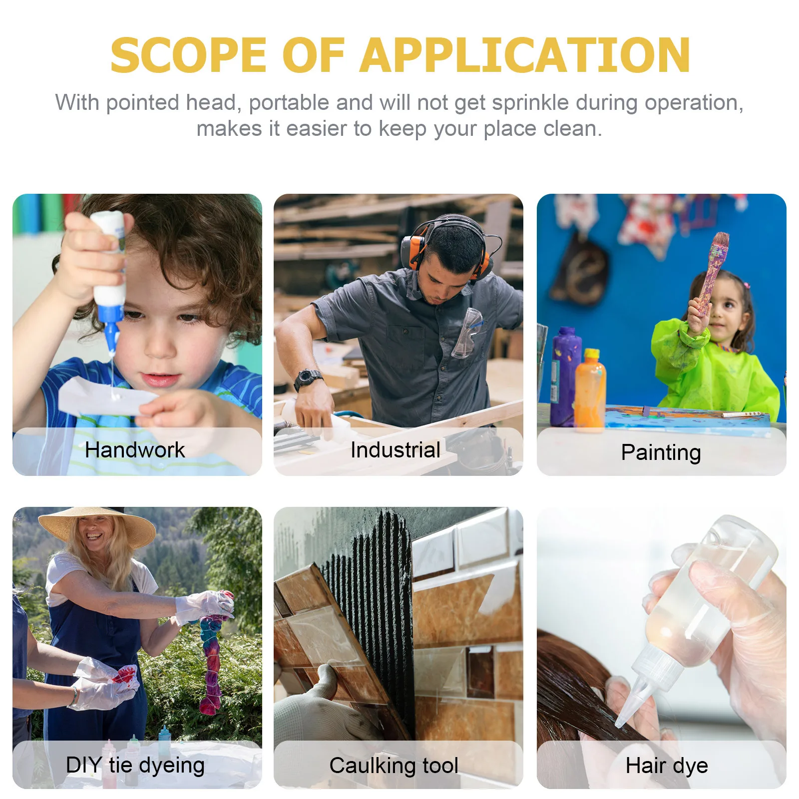 

50Pcs Plastic Squeeze Bottles Fine Tip Needle Applicator for DIY Painting Crafts Precise Art Sand Glue Dispenser for Creative