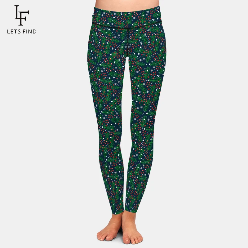 LETSFIND Winter New Gingerbread Design High Waist Women Pants Fashion 3D Christmas Element Print Fitness Slim Stretch Leggings