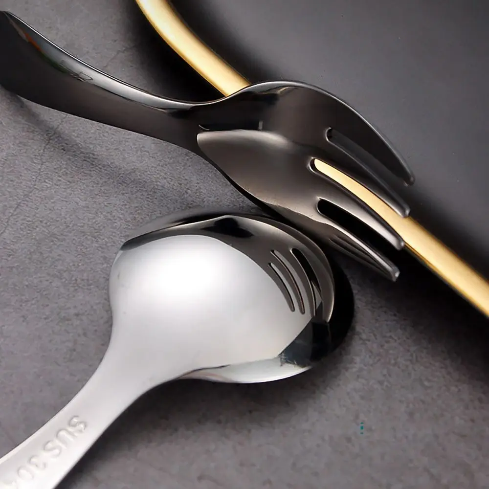 304 Stainless Steel Spoon Fork Set Storage Case Dessert Fruit Tool Cutlery Set Short Handle Kids Tableware