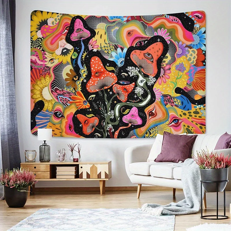 Colorful Psychedelic Tapestry Background Cloth Hanging Cloth Bedroom Bedside Decorative Wall Cloth Rental Dormitory Tapestry