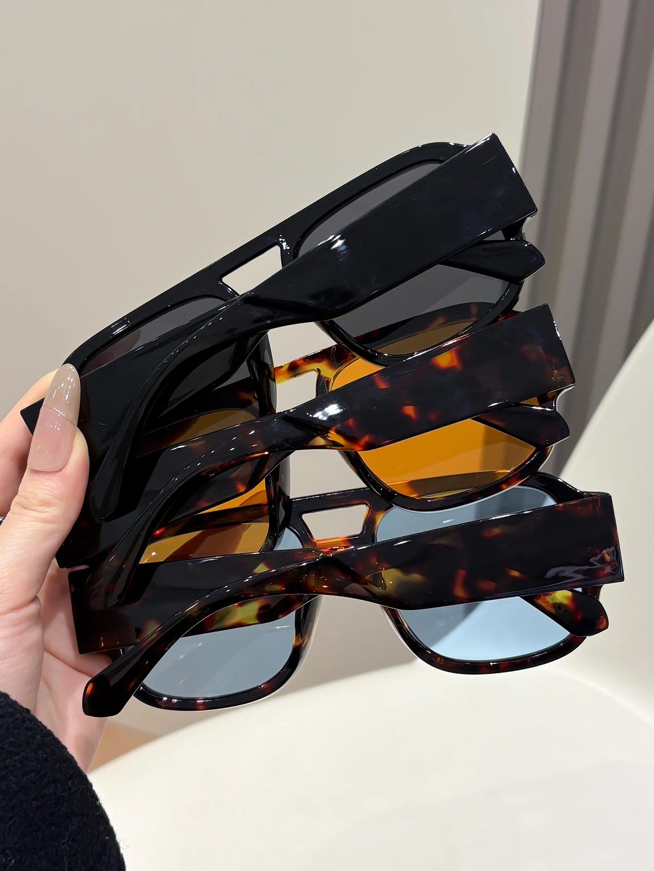 3PCS Plastic Oversized Geometric Frame Timeless Vintage Women Fashion Glasses Set For Carnival Party Outdoor Travel Halloween