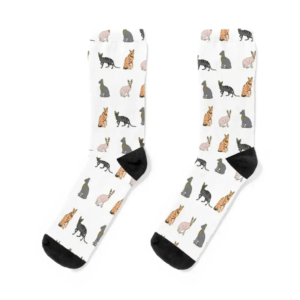 

Egyption Cats Pattern Socks tennis basketball Non-slip Socks For Man Women's