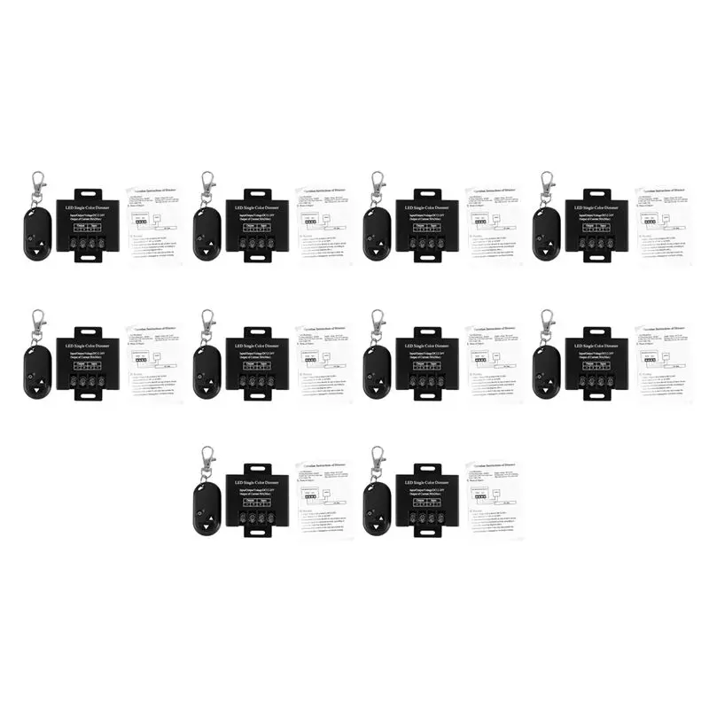 10X 30A Single Channel Leddimmer Controller With 3 Key Wireless RF Remote Control For Single Color 5050 3528 LED-AT64