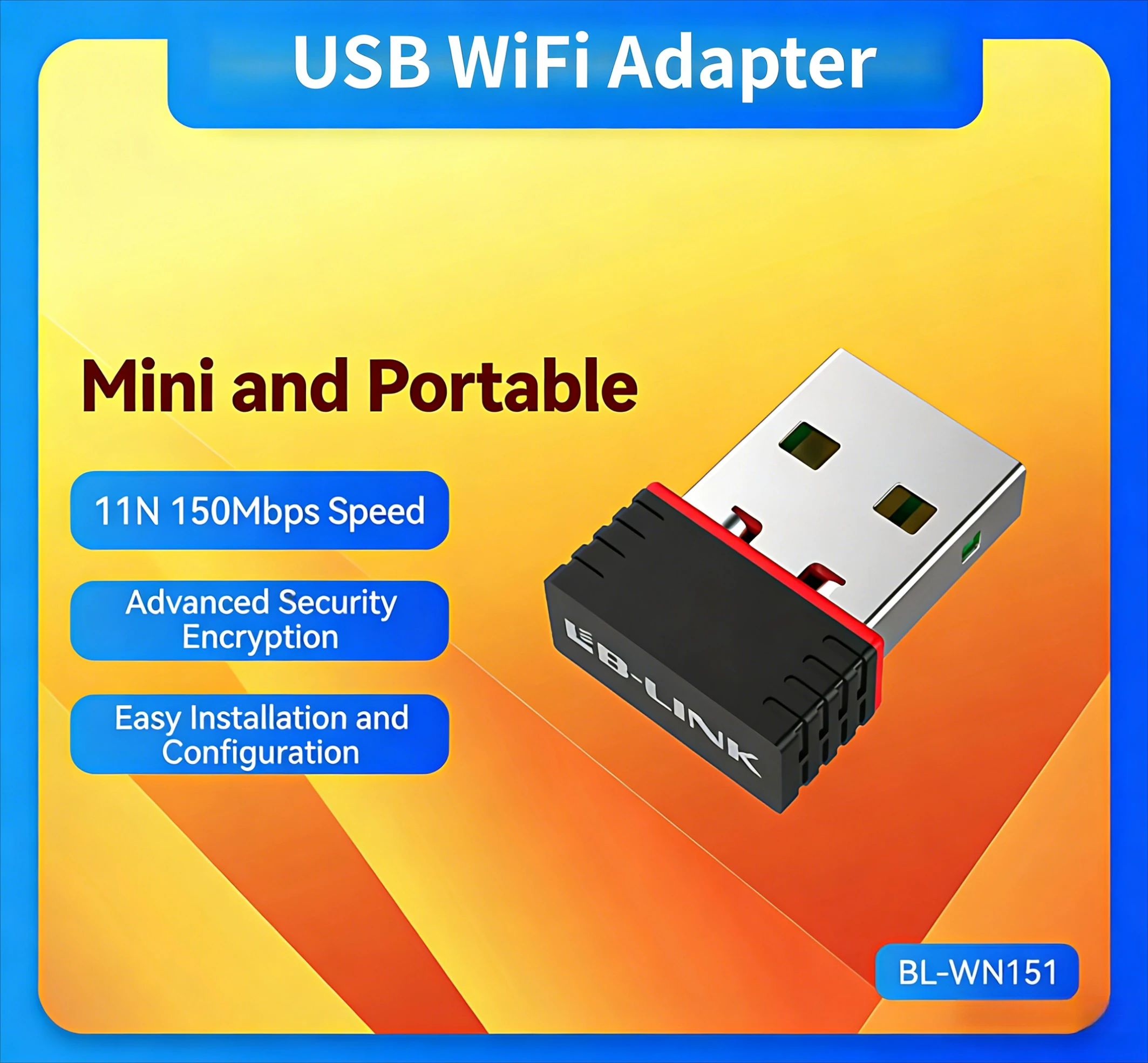 WN151 USB WiFi Adapter MT7601UN  2.4G Wireless Network Card Receiver Transmitter Portable WiFi for PC Laptop