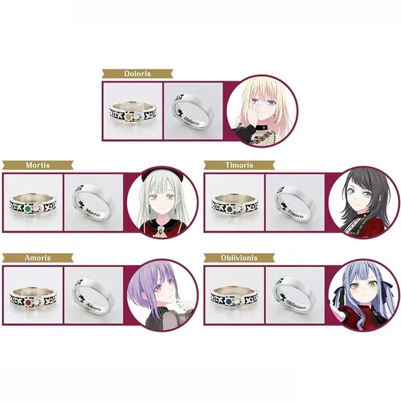 حلم بانج! Ave Mujica حلقة معدنية أنيمي الشكل النسيان Mortis Sakiko Mutsumi خاتم الفولاذ المقاوم للصدأ مجوهرات الأزياء المشجعين الهدايا