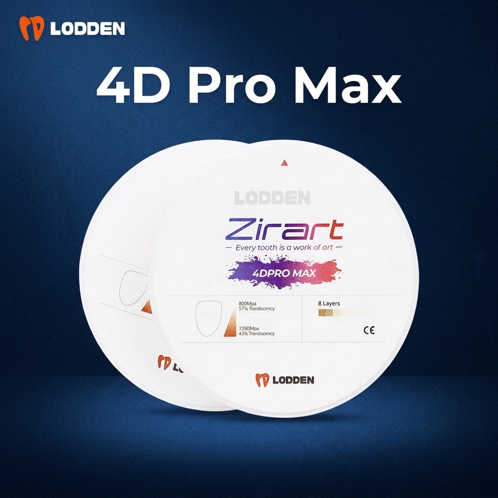

Lodden 4D PRO MAX Multilayer Zirconia Block/Disc 98mm A-Shade for Open CAD/CAM Systems - Dental Lab Multi-Color Tosoh Materials
