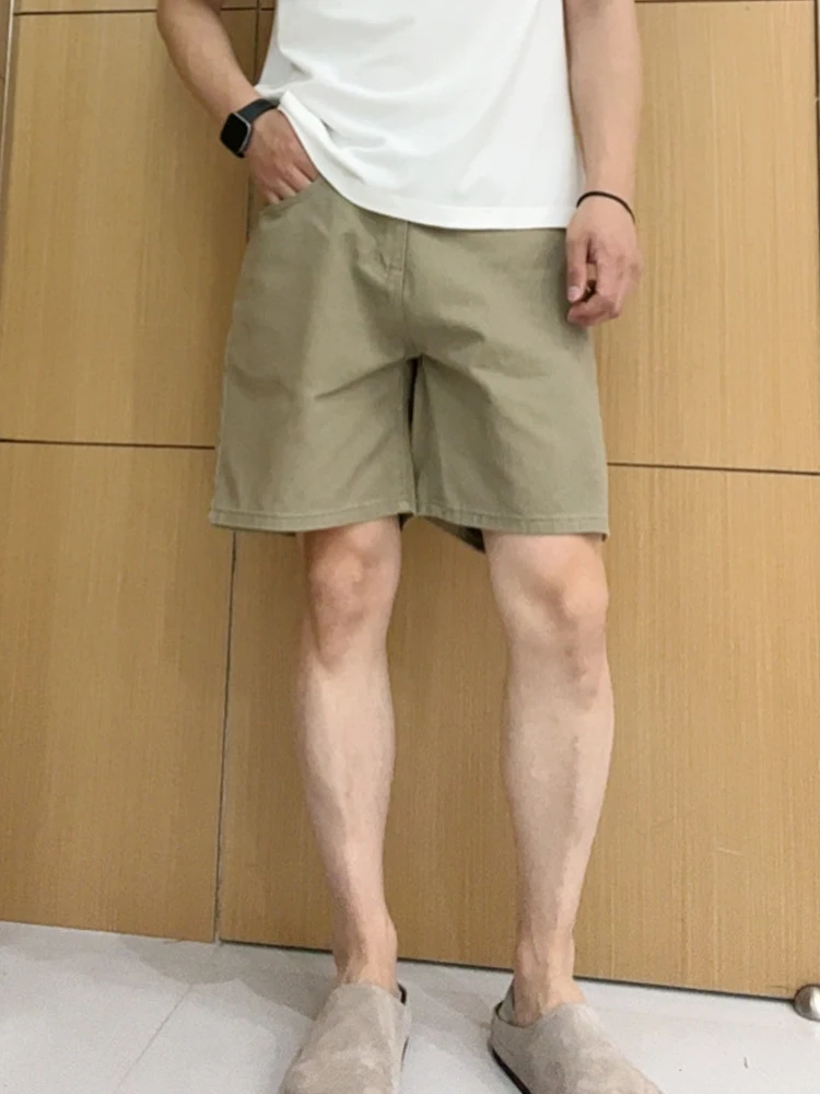 Trendy Loose Men's Denim Shorts Summer Thin Fashion Simple Five-Point Casual Straight Tube Mid-Pants Straight Leg Jeans