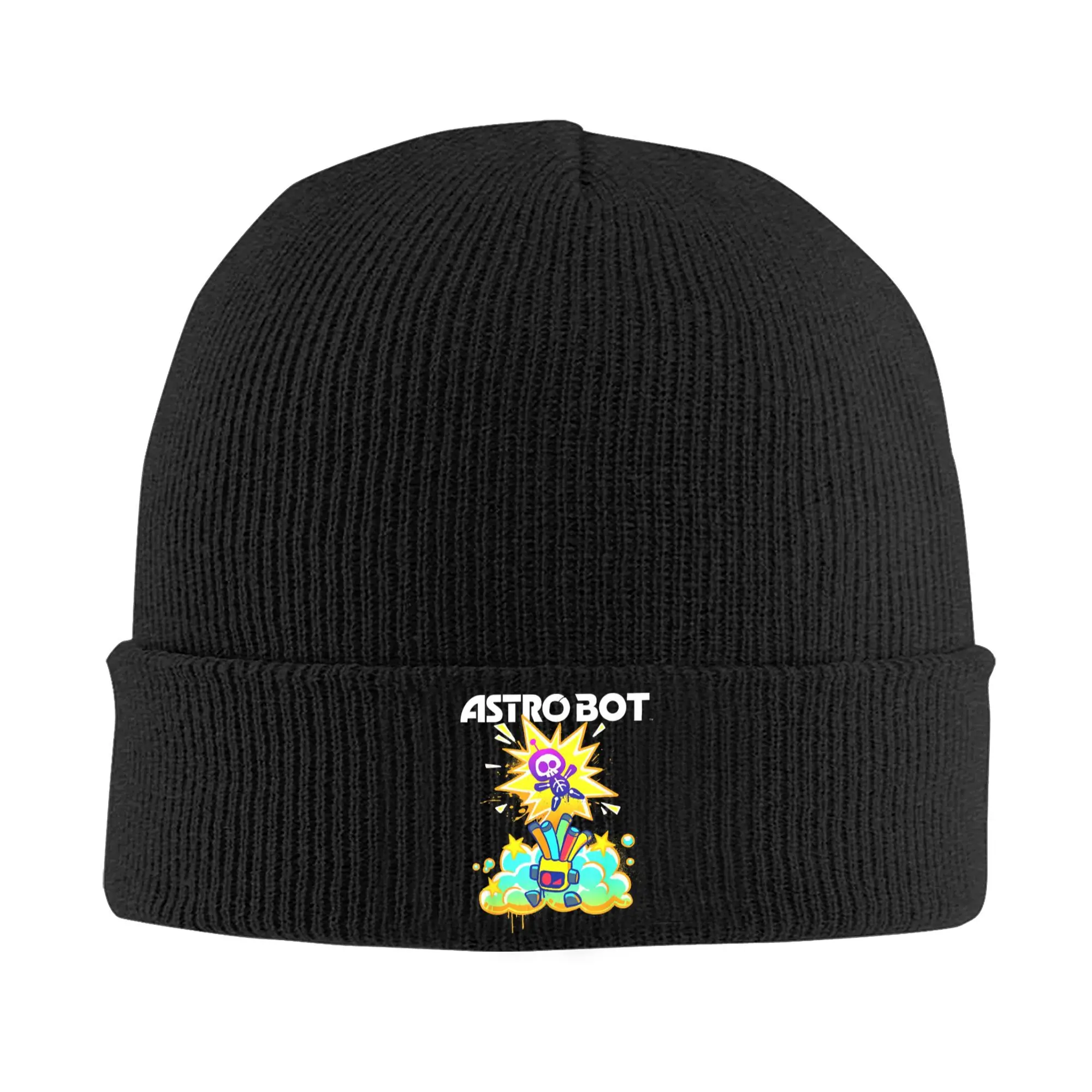 A-Astro Bots Airbrush Gaming Knitted Hat Beanies Winter Hat Warm Unisex Casual Cartoon Robert Cap Men Women  Gifts